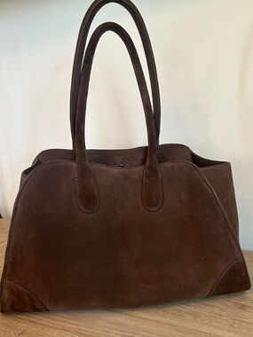 COS Brown Real Suede Shoulder-Handbag